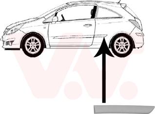 Van Wezel 3750409 - Modanatura decorativa / protettiva, Fiancata www.autoricambi360.it