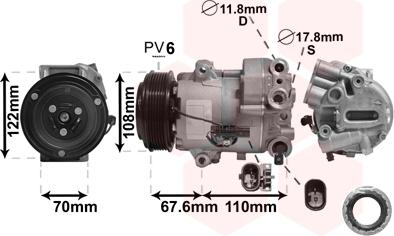 Van Wezel 3700K605 - Compressore, Climatizzatore www.autoricambi360.it