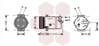 Van Wezel 3700K318 - Compressore, Climatizzatore www.autoricambi360.it
