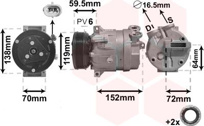 Van Wezel 3700K279 - Compressore, Climatizzatore www.autoricambi360.it