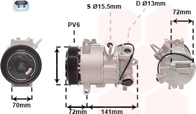 Van Wezel 2101K001 - Compressore, Climatizzatore www.autoricambi360.it