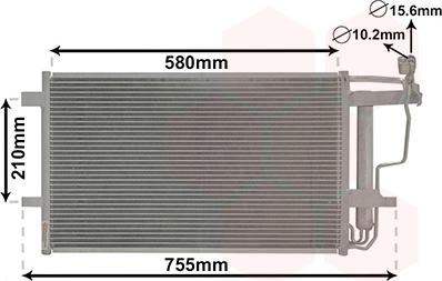 Van Wezel 27005242 - Condensatore, Climatizzatore www.autoricambi360.it