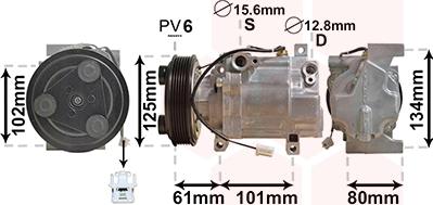 Van Wezel 2700K207 - Compressore, Climatizzatore www.autoricambi360.it