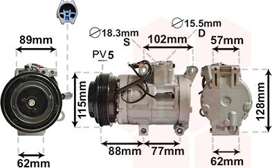 Van Wezel 2700K276 - Compressore, Climatizzatore www.autoricambi360.it