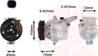Van Wezel 2701K705 - Compressore, Climatizzatore www.autoricambi360.it