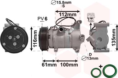 Van Wezel 2701K700 - Compressore, Climatizzatore www.autoricambi360.it
