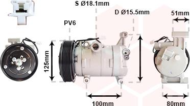 Van Wezel 2701K703 - Compressore, Climatizzatore www.autoricambi360.it