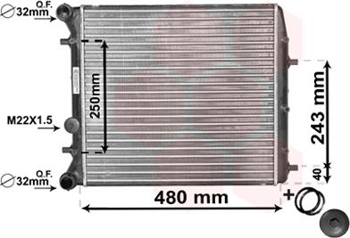 Van Wezel 76002005 - Radiatore, Raffreddamento motore www.autoricambi360.it