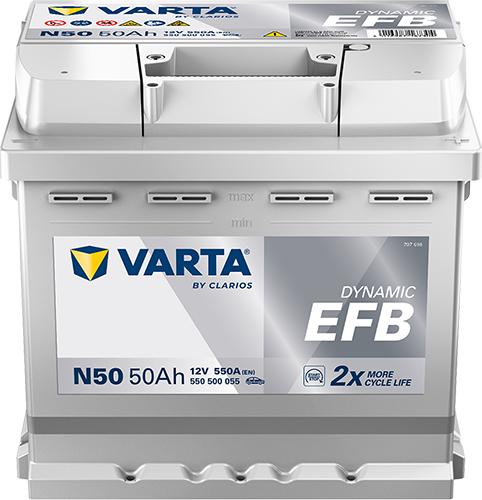 Varta 550500055K262 - Batteria avviamento www.autoricambi360.it