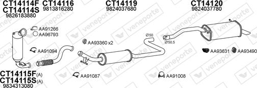 Veneporte 770490 - Impianto gas scarico www.autoricambi360.it