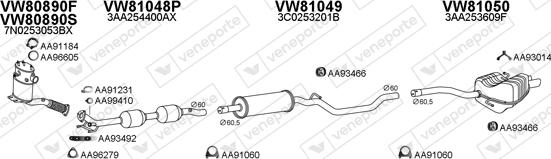 Veneporte 801016 - Impianto gas scarico www.autoricambi360.it