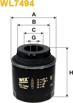 WIX Filters WL7494 - Filtro olio www.autoricambi360.it