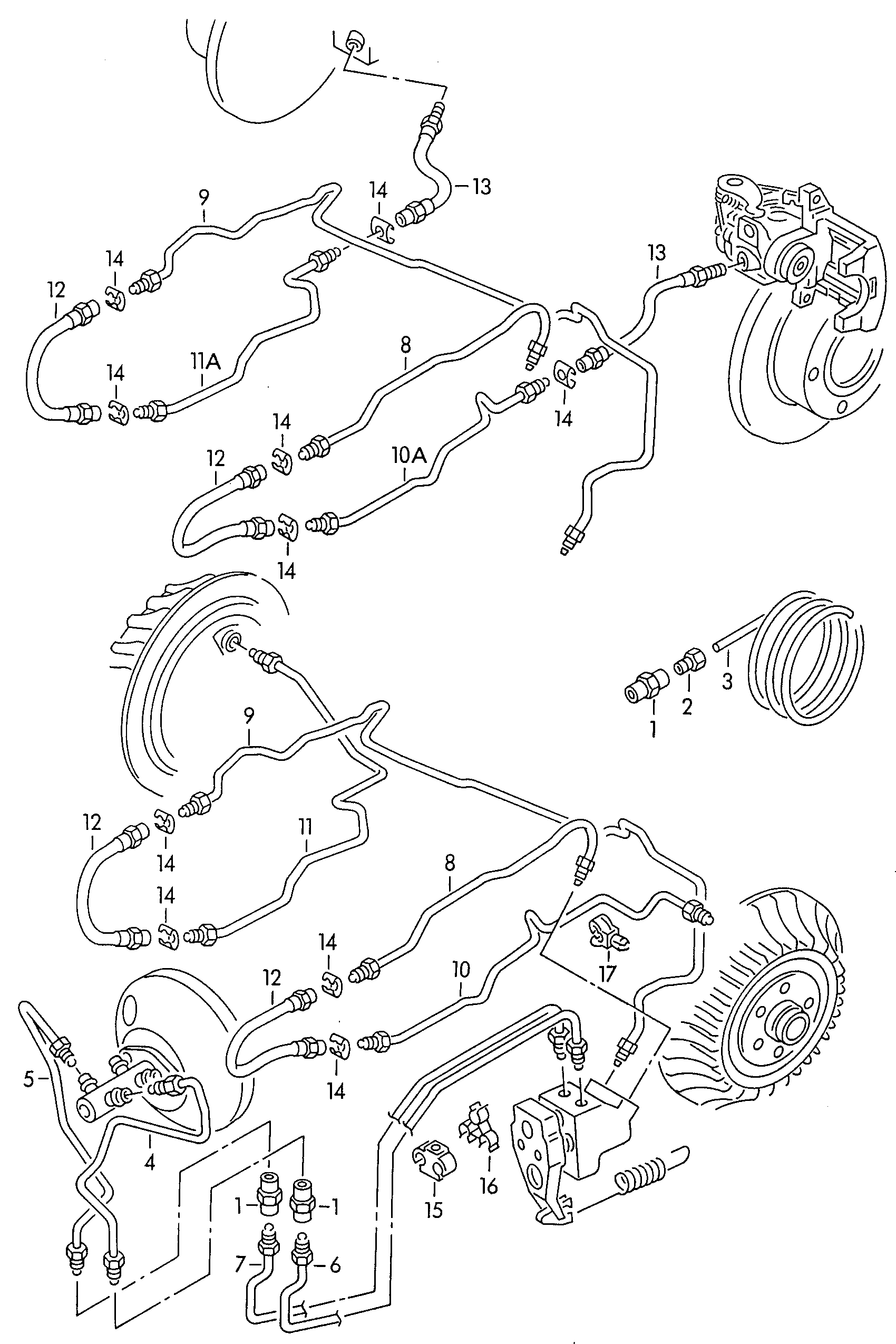 VAG 433 611 775 A - Flessibile del freno www.autoricambi360.it