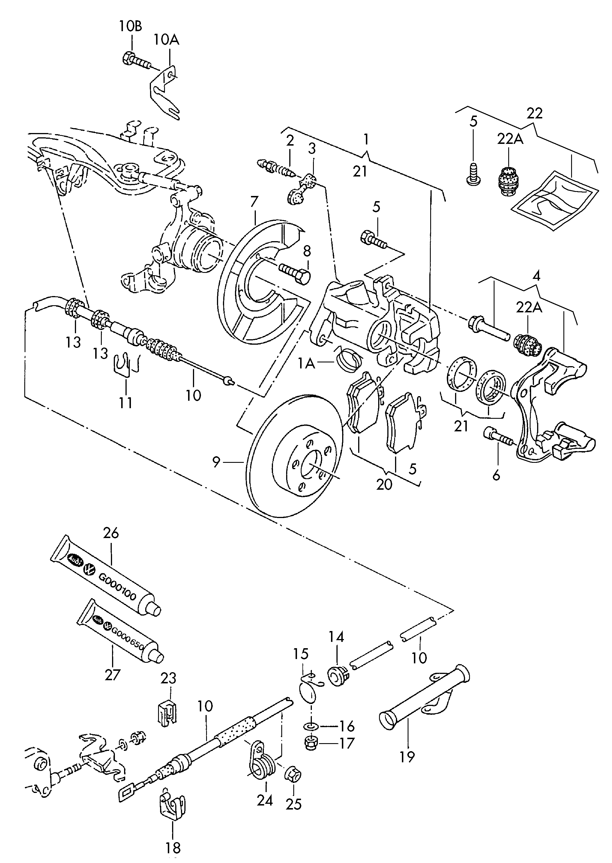 VAG 4D0 698 451 F - Kit pastiglie freno, Freno a disco www.autoricambi360.it