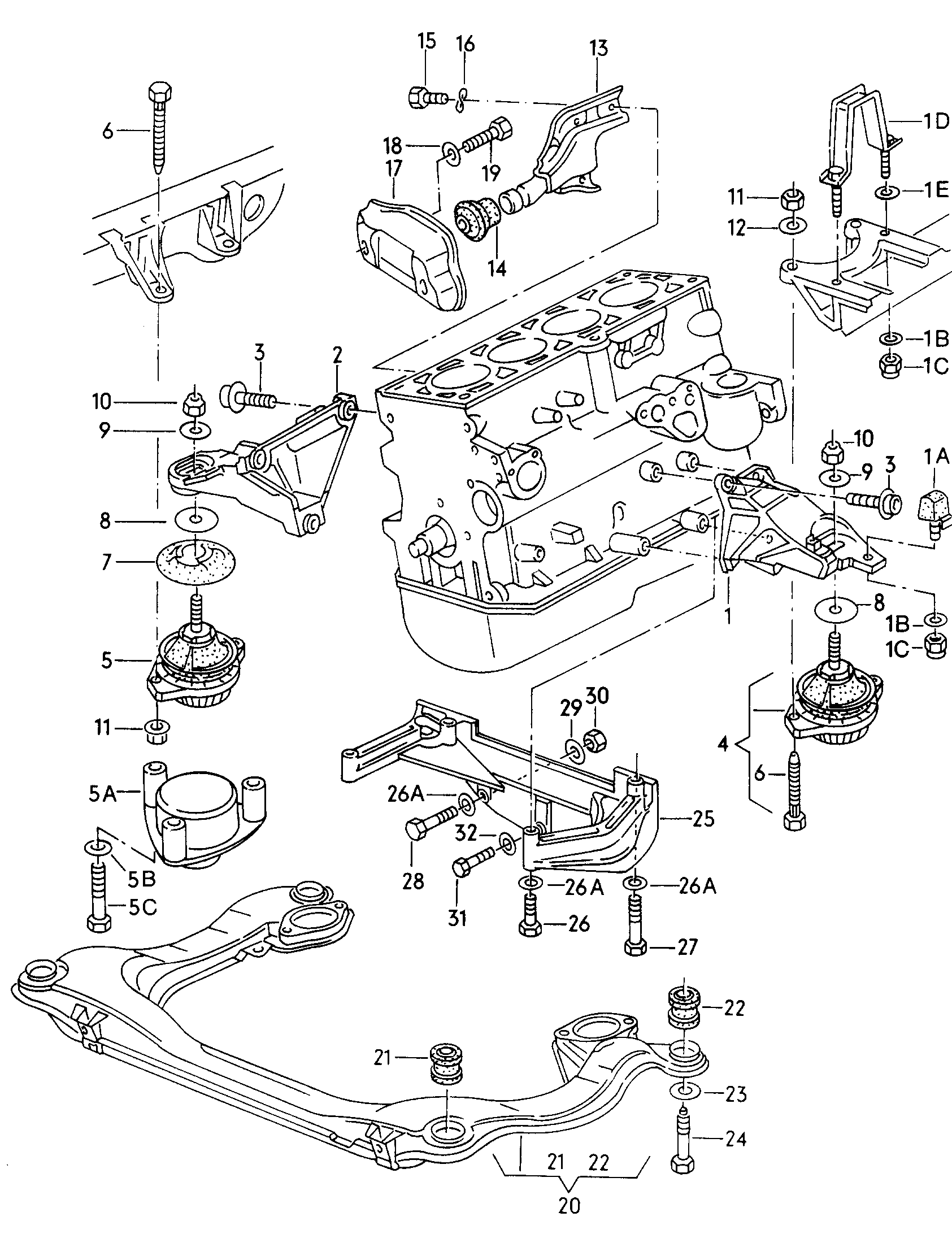 VAG 893 199 419 - Sospensione, Motore www.autoricambi360.it