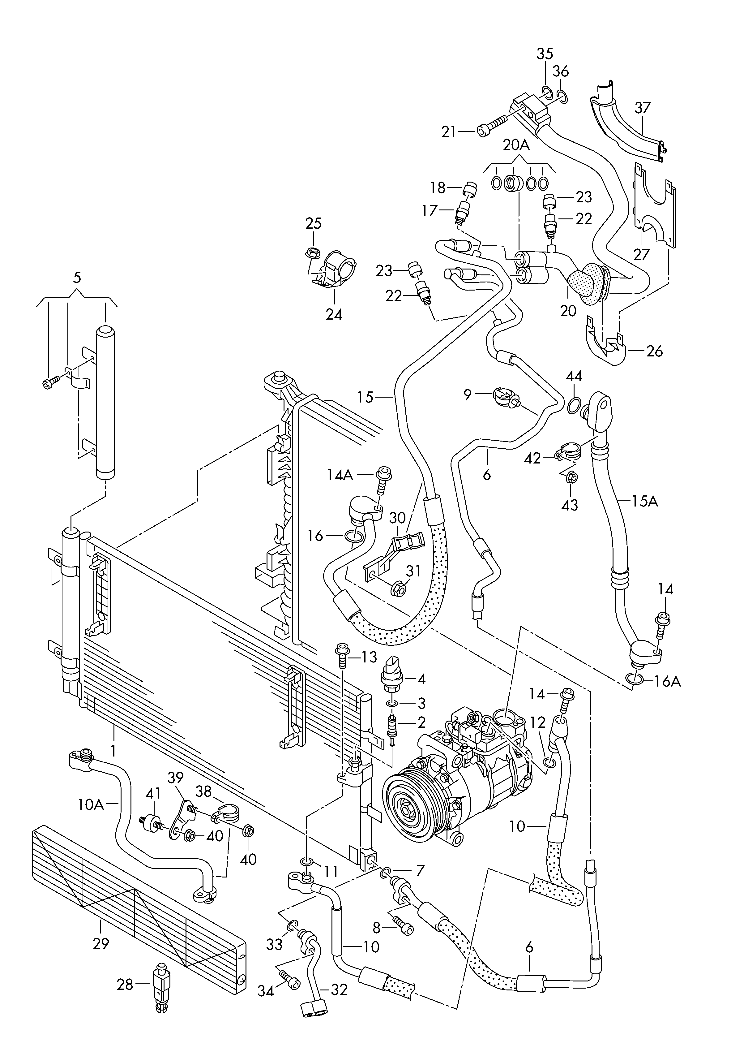 AHE 43349 - Condensatore, Climatizzatore www.autoricambi360.it