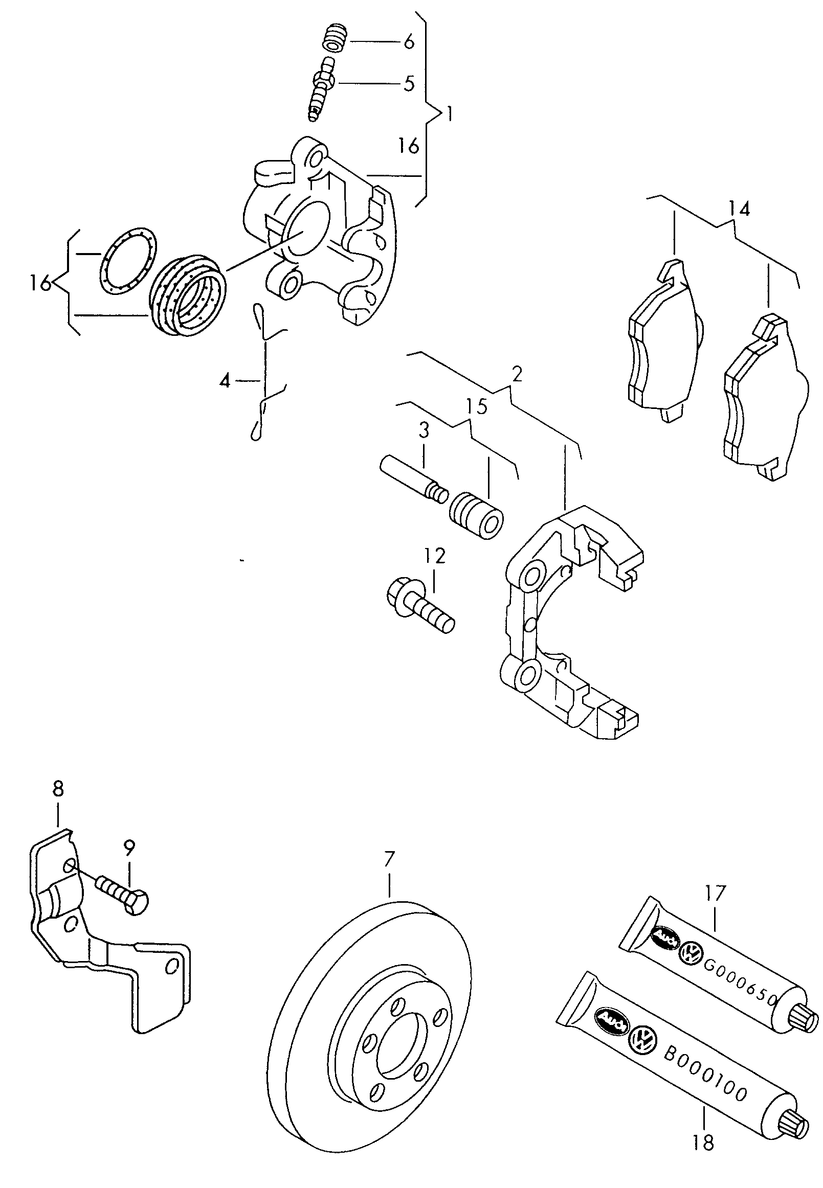 VAG 8D0 698 151C - Kit pastiglie freno, Freno a disco www.autoricambi360.it