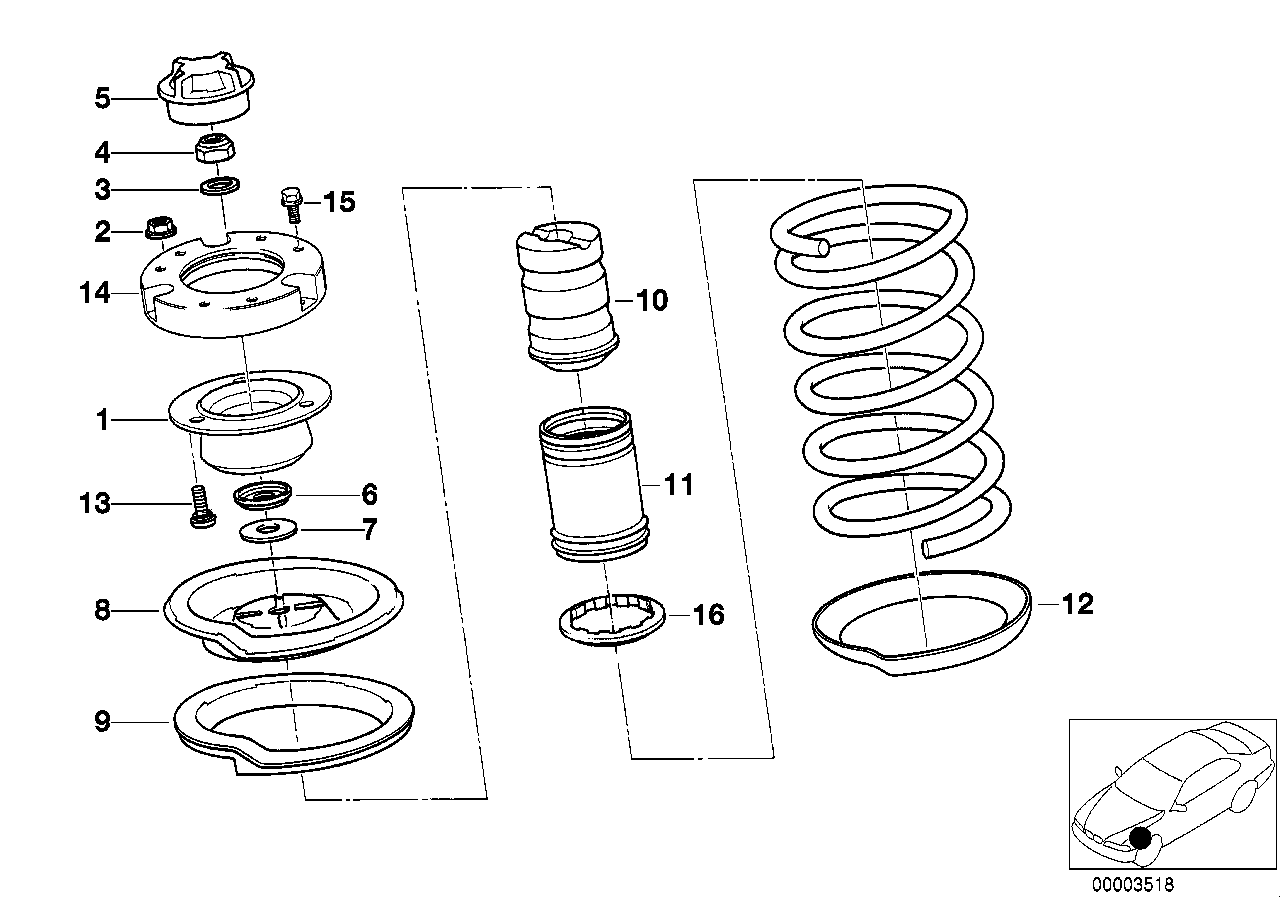 BMW 31 33 1 140 140 - Kit parapolvere, Ammortizzatore www.autoricambi360.it