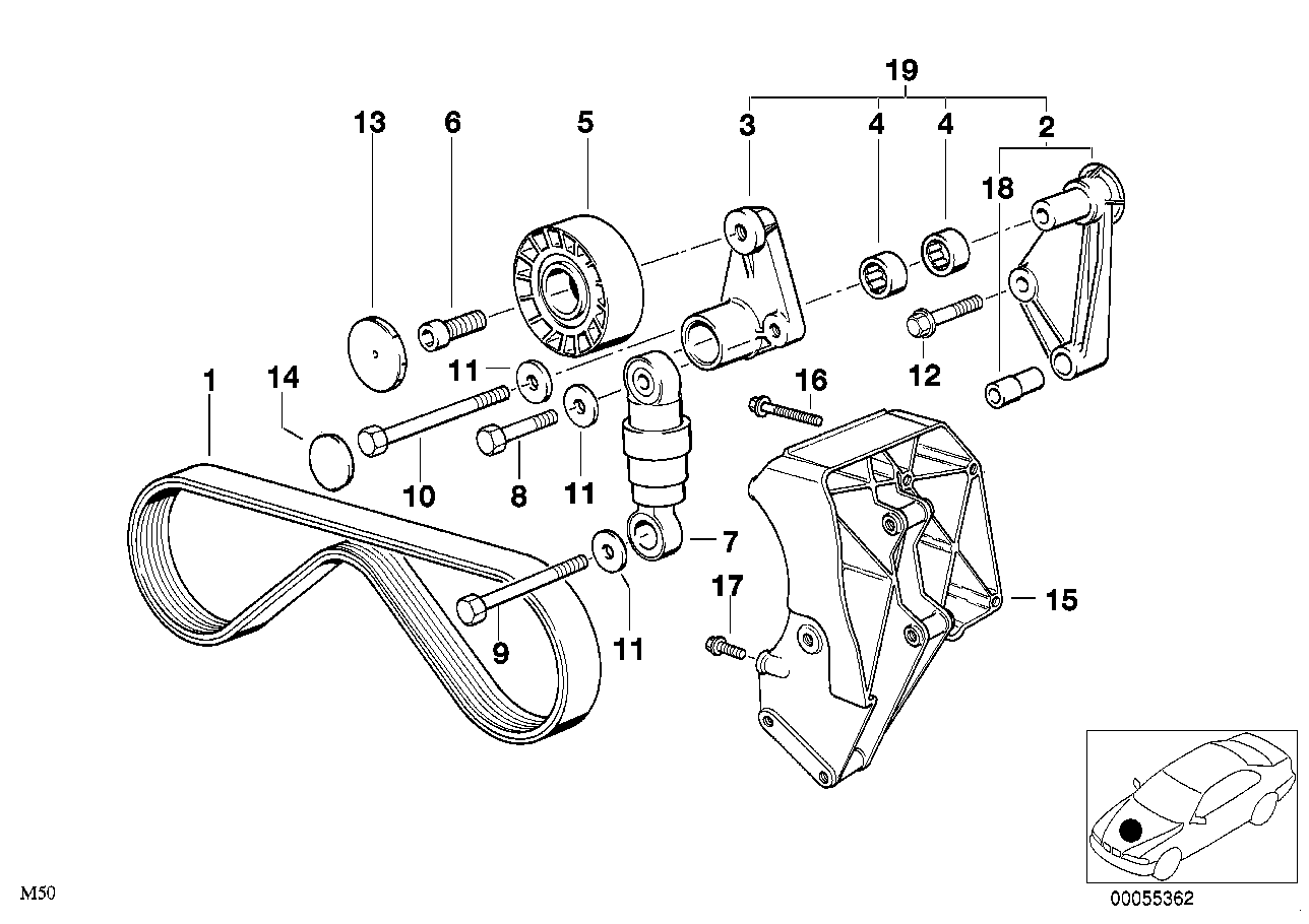 BMW 11 28 1 748 131 - Galoppino / Guidacinghia, Cinghia Poly-V www.autoricambi360.it
