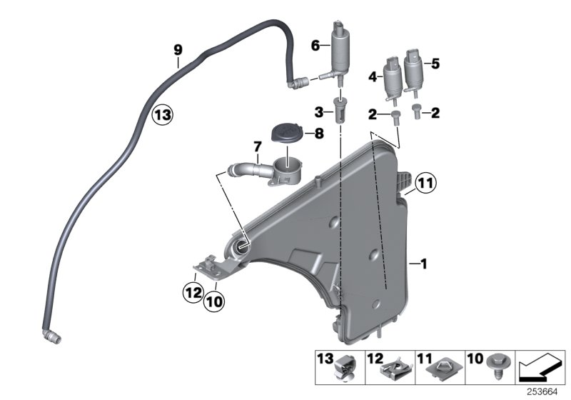 BMW 67127302588 - Pompa acqua lavaggio, Pulizia cristalli www.autoricambi360.it