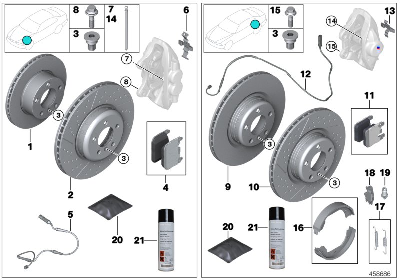 BMW 34416761291 - Kit ganasce, Freno stazionamento www.autoricambi360.it