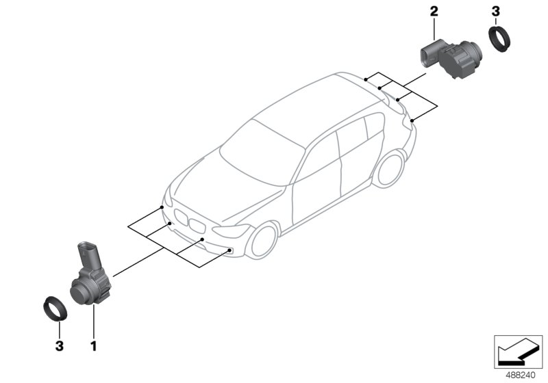 BMW 66209261605 - Sensore, Assistenza parcheggio www.autoricambi360.it