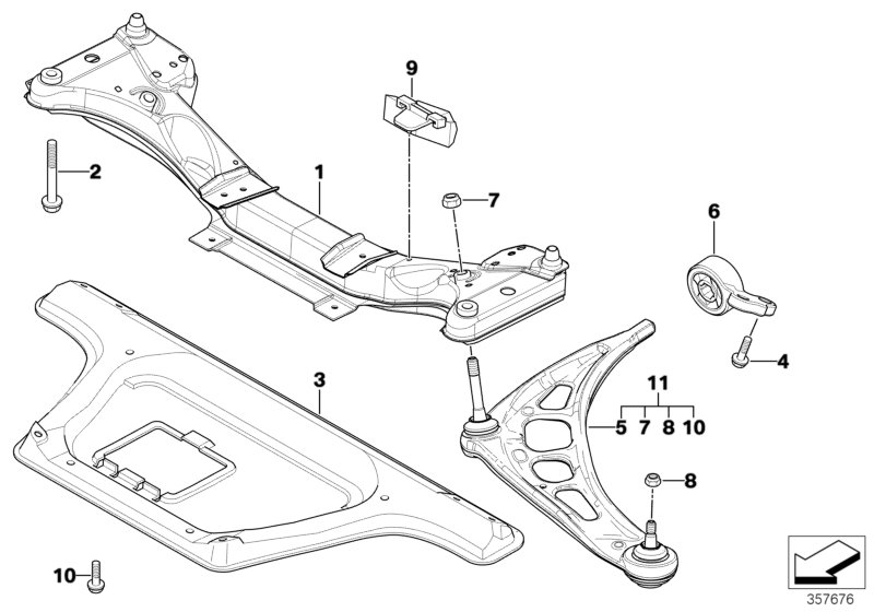 BMW 31 12 6 783 376 - Kit riparazione, Braccio oscillante www.autoricambi360.it