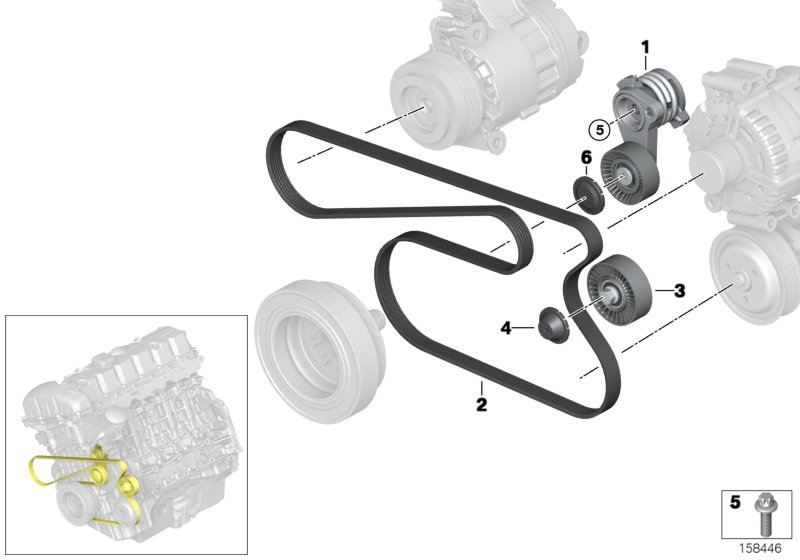 BMW 11 28 8 620 023 - Galoppino / Guidacinghia, Cinghia Poly-V www.autoricambi360.it
