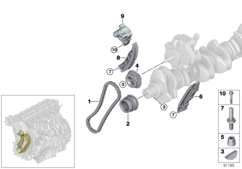 BMW 11 21 7 788 982 - Kit catena distribuzione www.autoricambi360.it