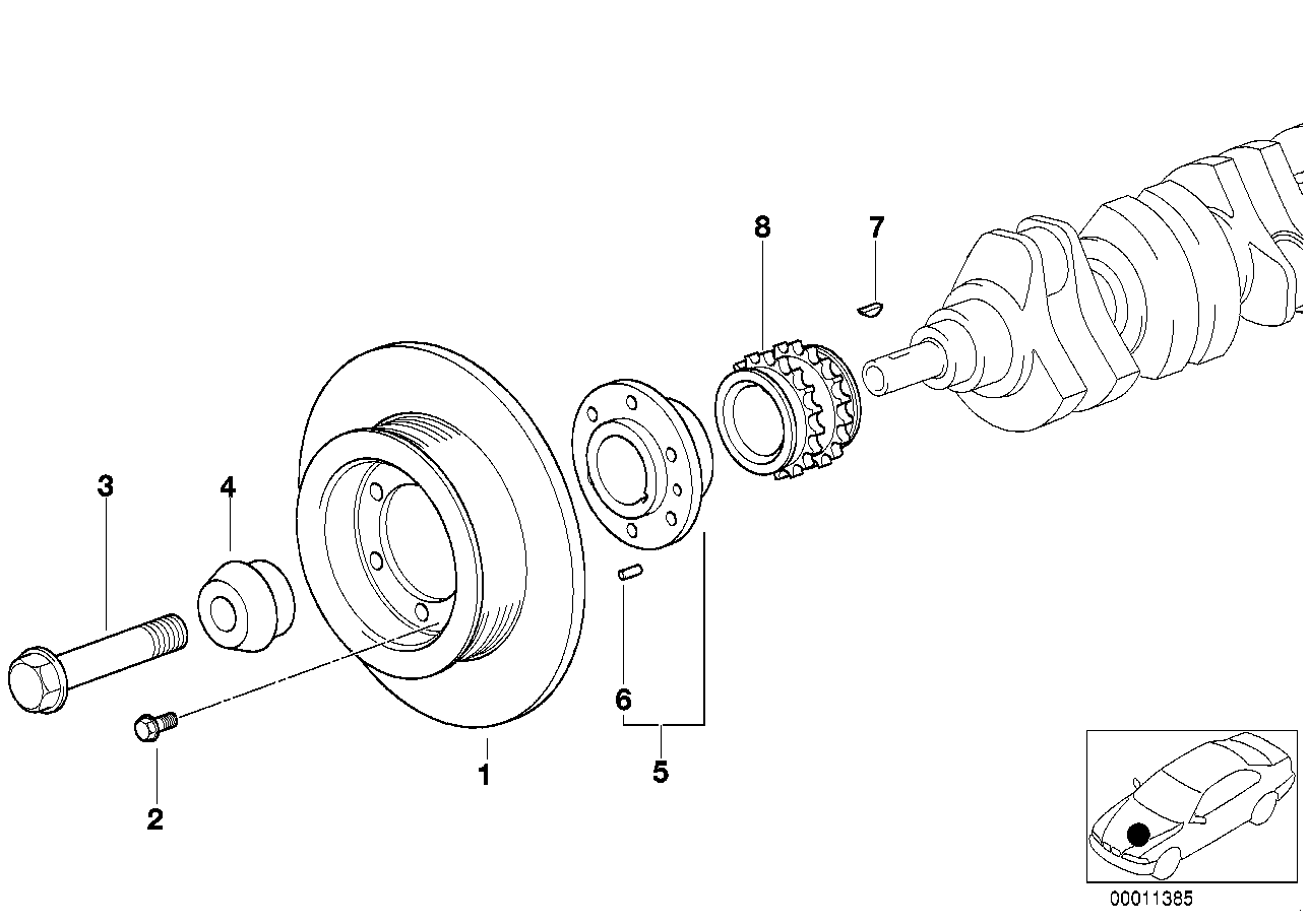 BMW 11231438995 - Puleggia cinghia, Albero a gomiti www.autoricambi360.it