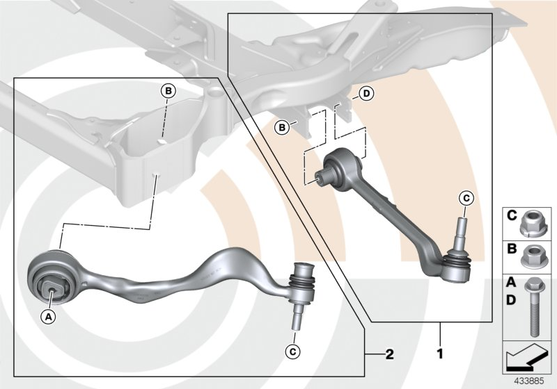BMW 31 12 2 405 861 - Braccio oscillante, Sospensione ruota www.autoricambi360.it