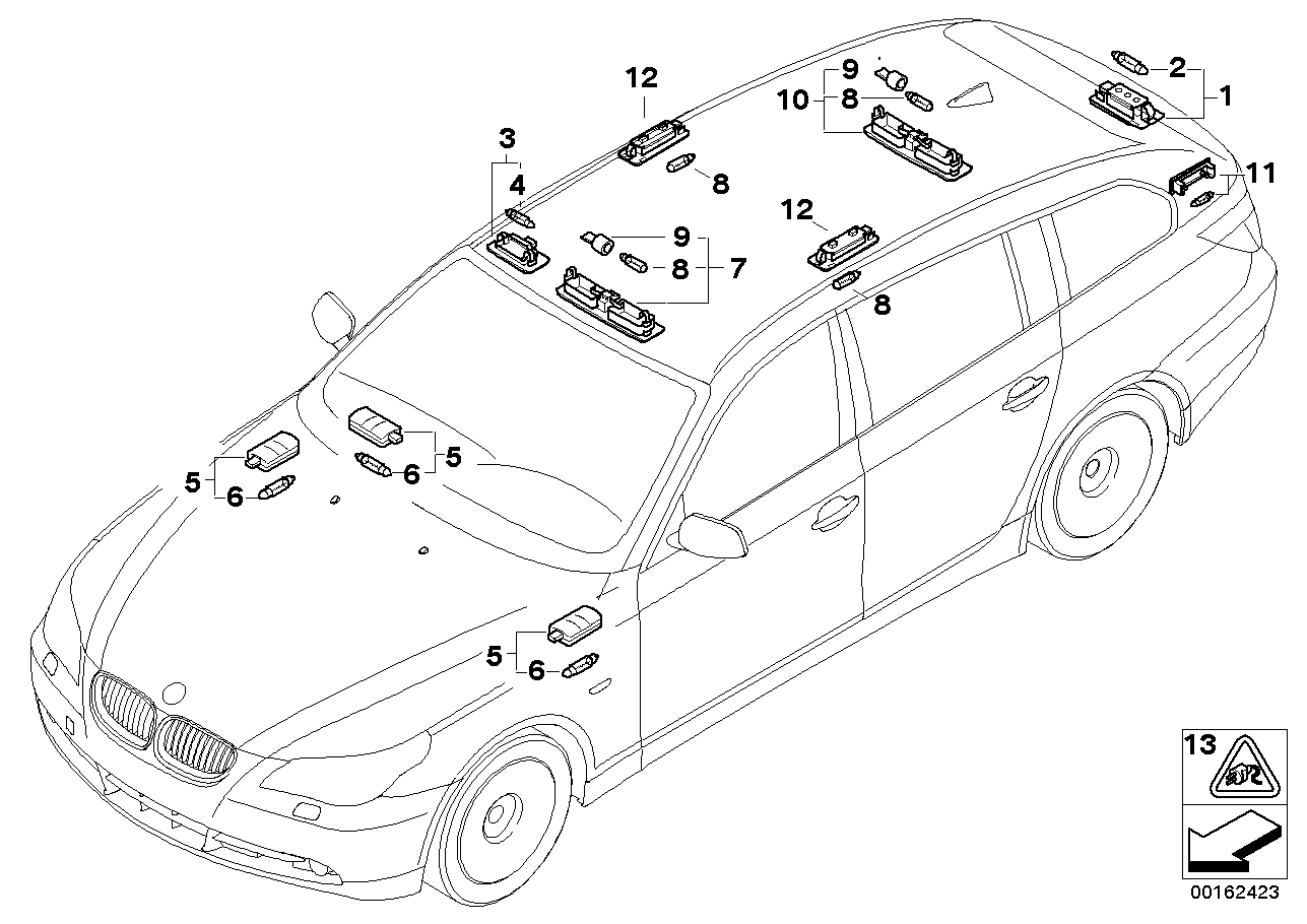 BMW 63267165646 - Luce targa www.autoricambi360.it