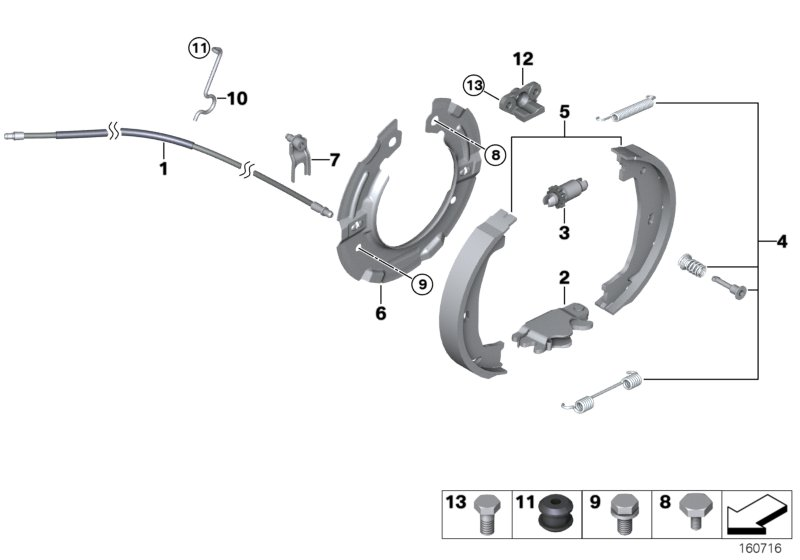 BMW 34416761292 - Kit ganasce, Freno stazionamento www.autoricambi360.it