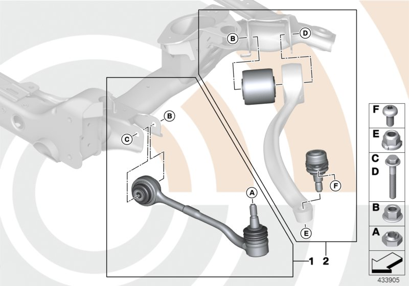 BMW 31 12 2 405 863 - Braccio oscillante, Sospensione ruota www.autoricambi360.it