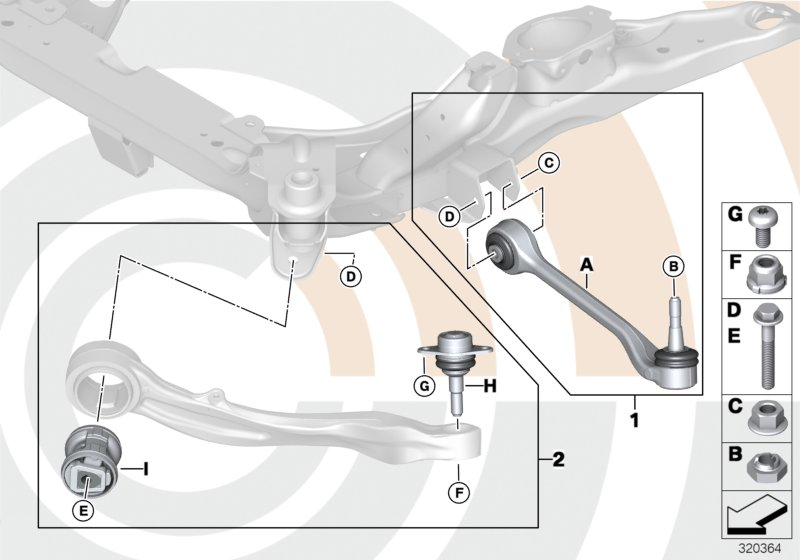 BMW 31 12 2 347 981 - Braccio oscillante, Sospensione ruota www.autoricambi360.it
