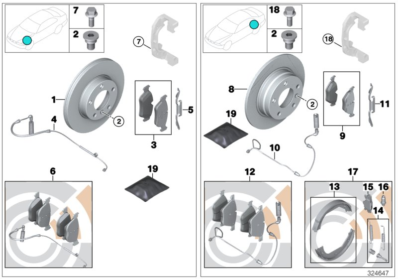 BMW 34 11 6 769 951 - Kit pastiglie freno, Freno a disco www.autoricambi360.it
