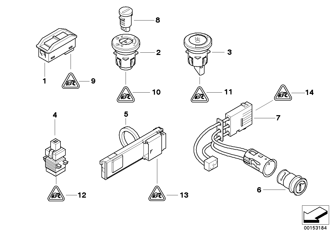 BMW 61 31 6 967 601 - Interruttore luce freno www.autoricambi360.it