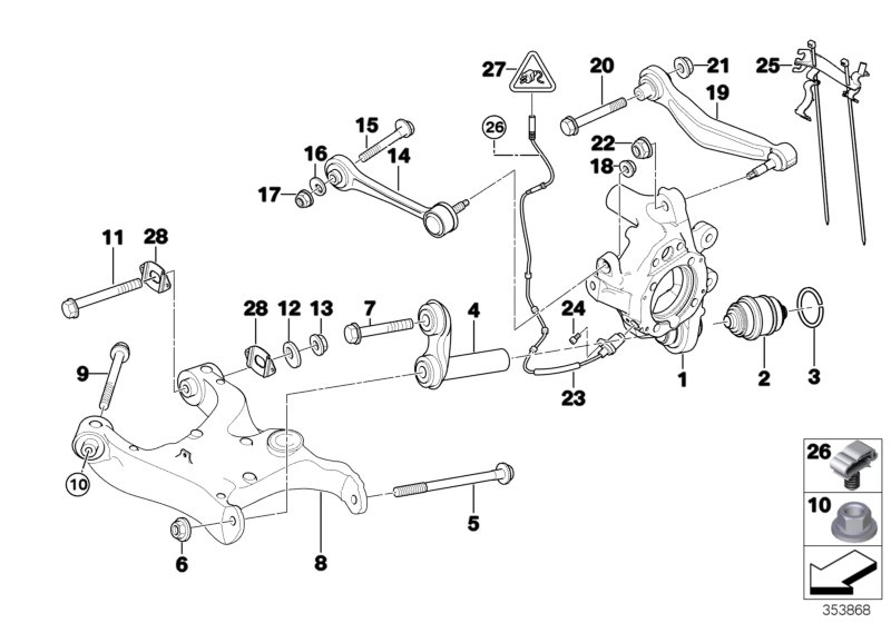 BMW 33 32 2 347 990 - Braccio oscillante, Sospensione ruota www.autoricambi360.it