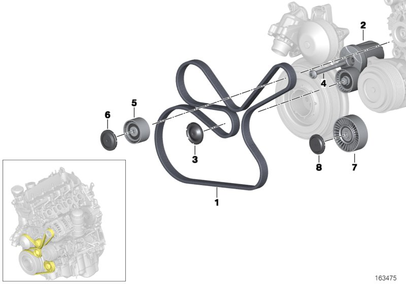 BMW 11 28 8 512 068 - Cinghia Poly-V www.autoricambi360.it