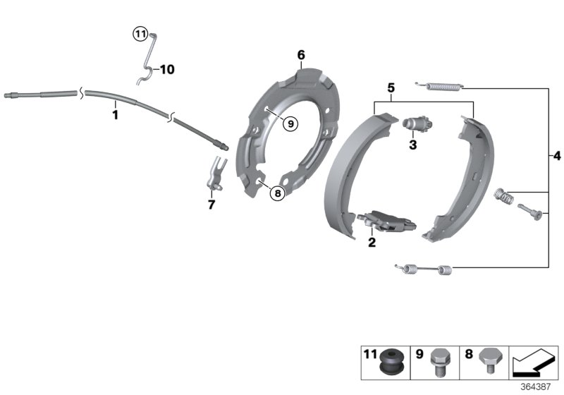 BMW 34416761291 - Kit ganasce, Freno stazionamento www.autoricambi360.it