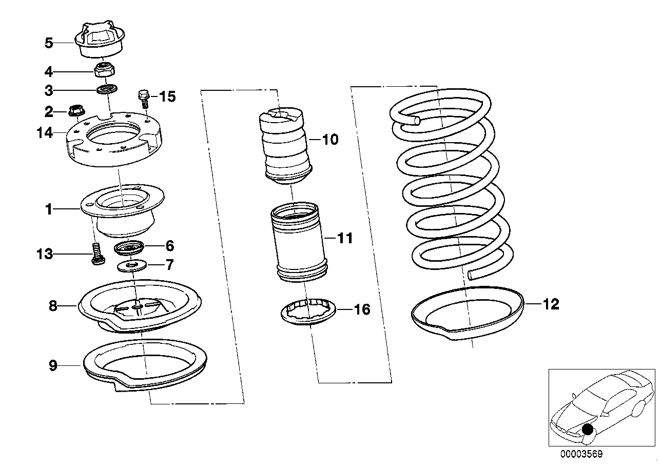 BMW 31 33 1 124 449 - Kit parapolvere, Ammortizzatore www.autoricambi360.it