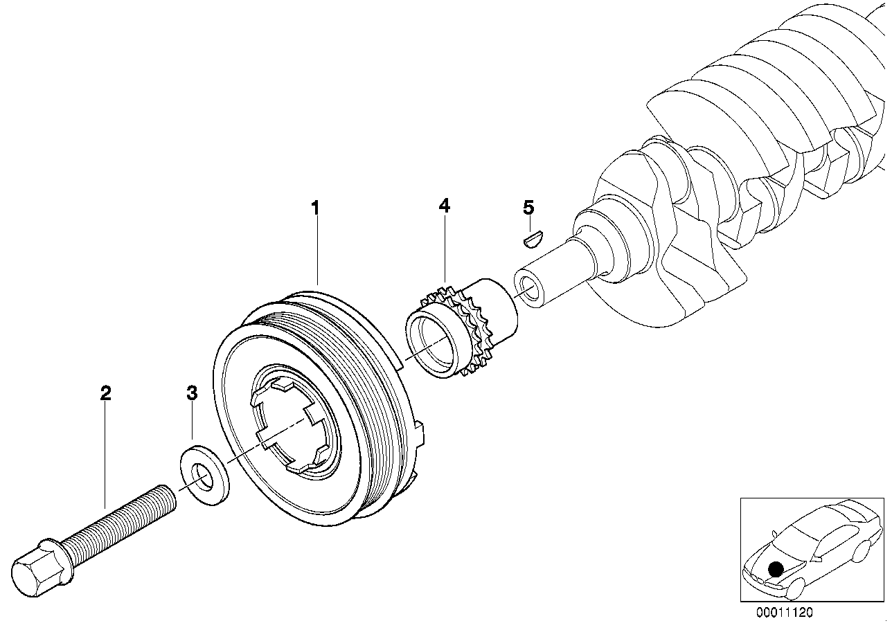 BMW 11 23 2 247 565 - Puleggia cinghia, Albero a gomiti www.autoricambi360.it