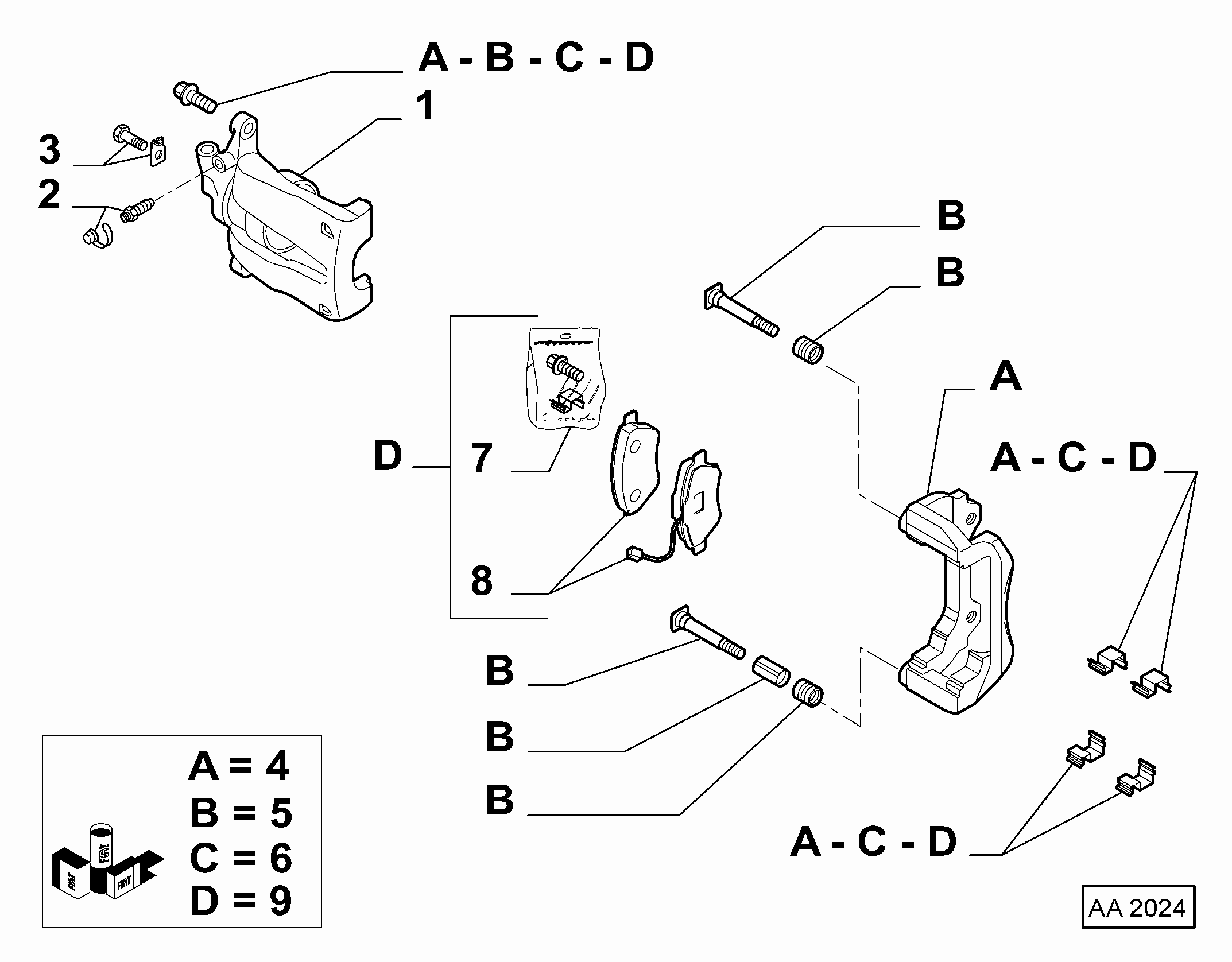 FCA 77365113 - Kit pastiglie freno, Freno a disco www.autoricambi360.it