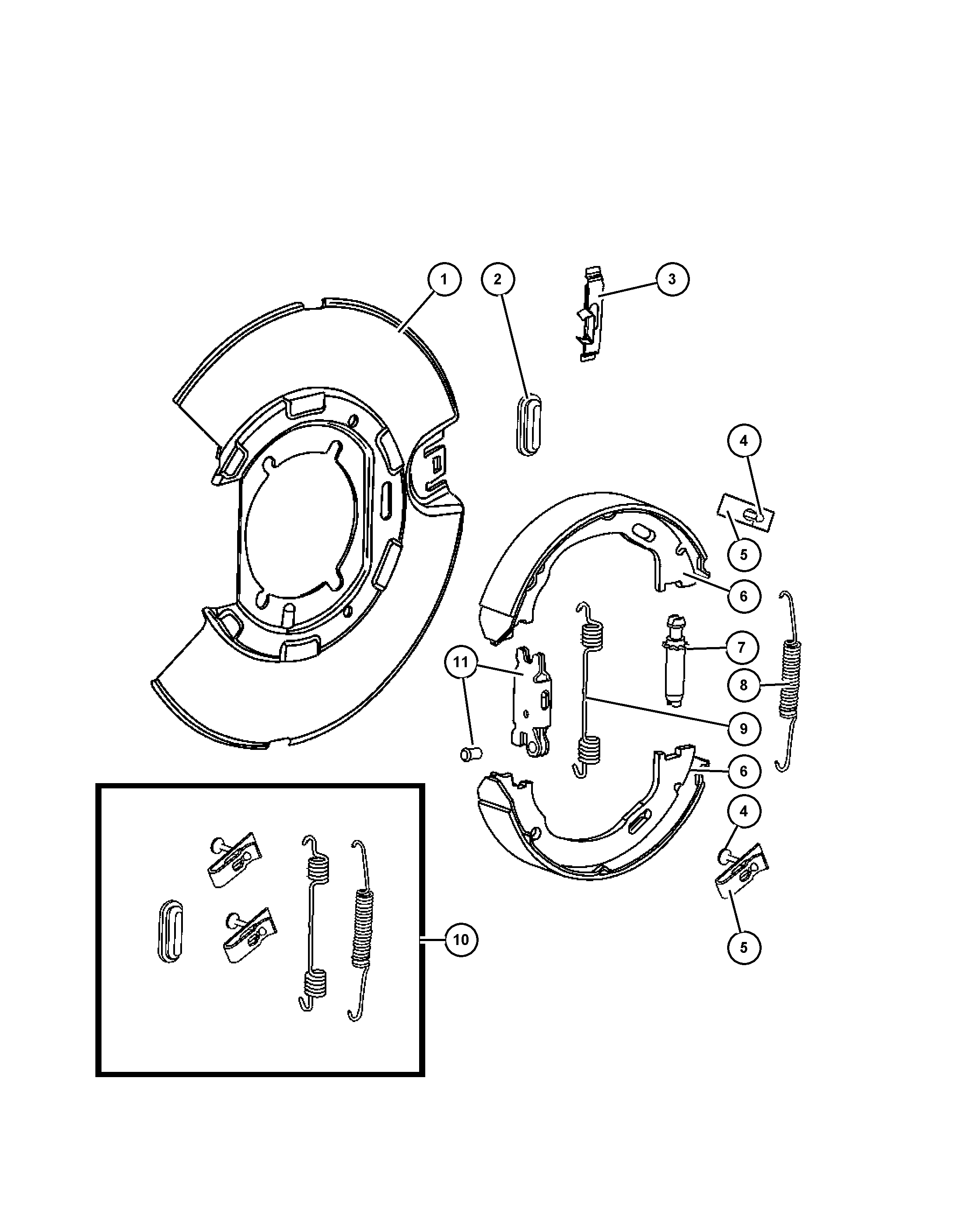 FCA 68020 626AA - Kit ganasce, Freno stazionamento www.autoricambi360.it