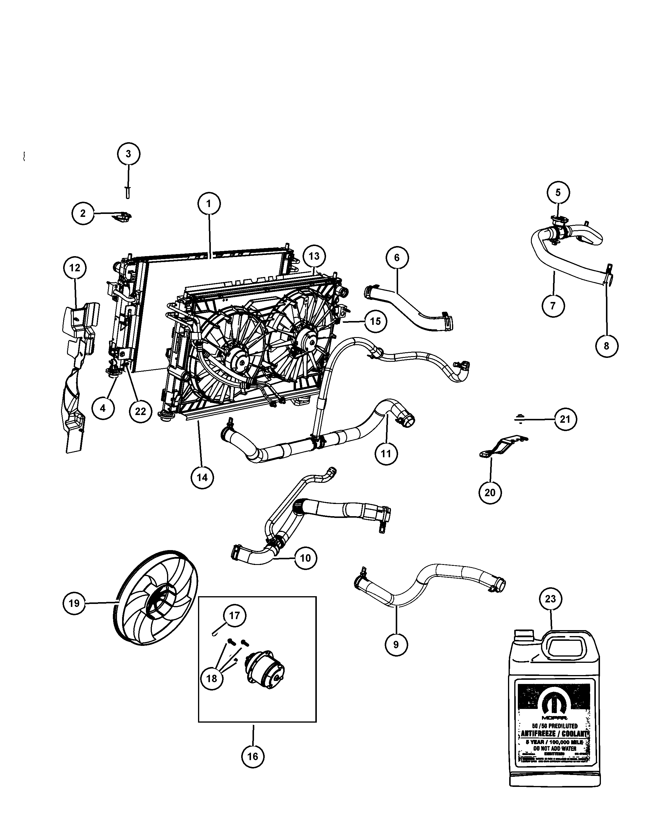 FCA 68004 049AB - Radiatore, Raffreddamento motore www.autoricambi360.it