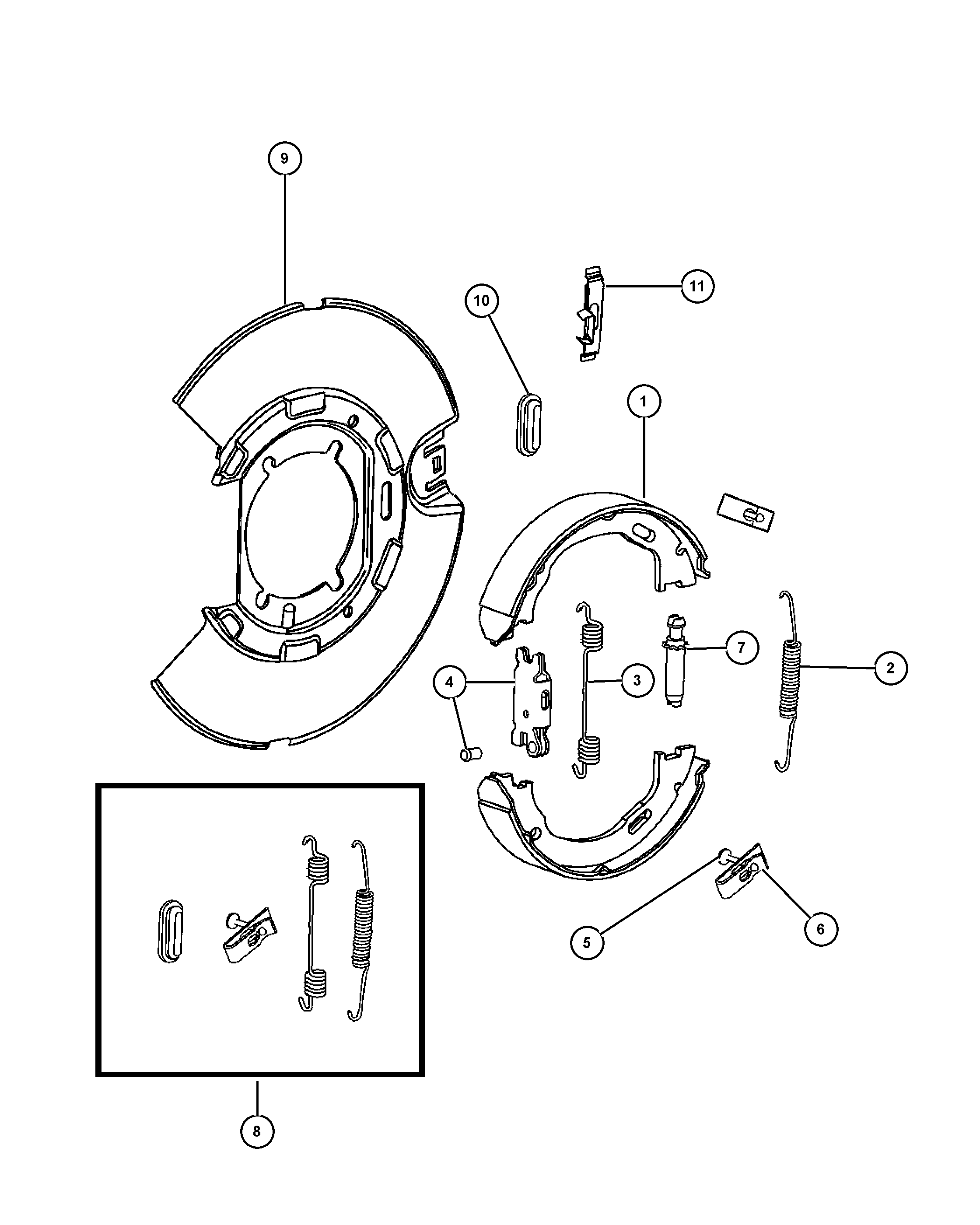 GM 5137 624AA - Kit ganasce, Freno stazionamento www.autoricambi360.it