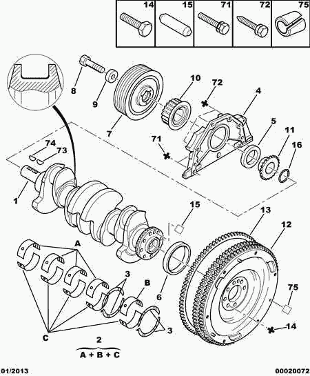 PSA 0515 V6 - Puleggia cinghia, Albero a gomiti www.autoricambi360.it