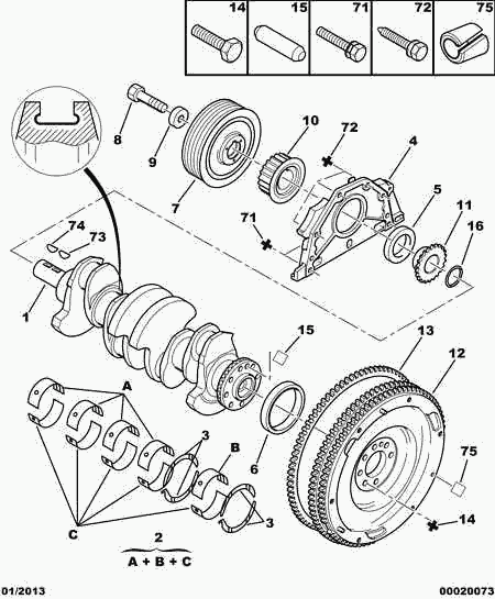 PSA 0515 V6 - Puleggia cinghia, Albero a gomiti www.autoricambi360.it