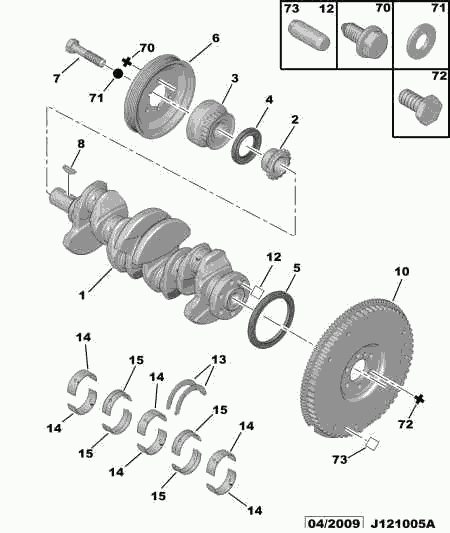 PSA 0515 N0 - Puleggia cinghia, Albero a gomiti www.autoricambi360.it