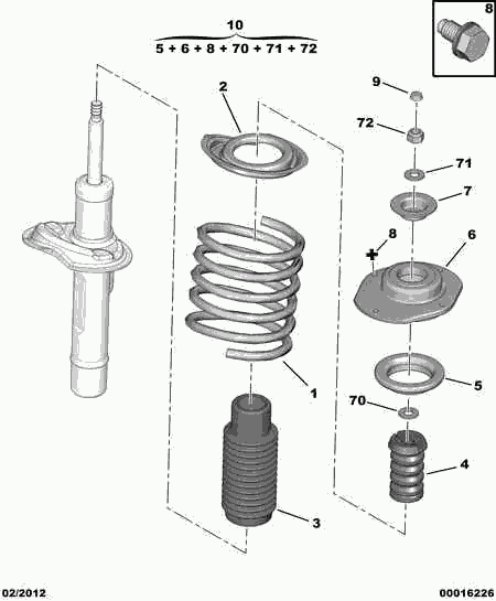 PSA 5038 76 - Supporto ammortizzatore a molla www.autoricambi360.it